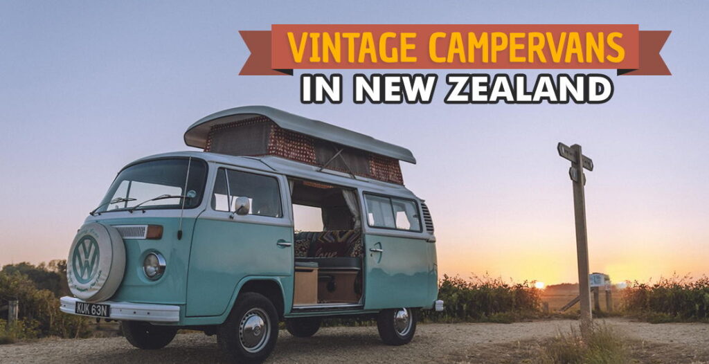 Vintage campervans in New Zealand