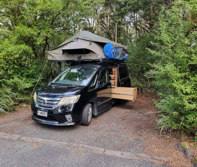 Campervan with roof tent